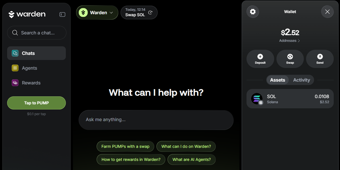 View your wallet in Warden